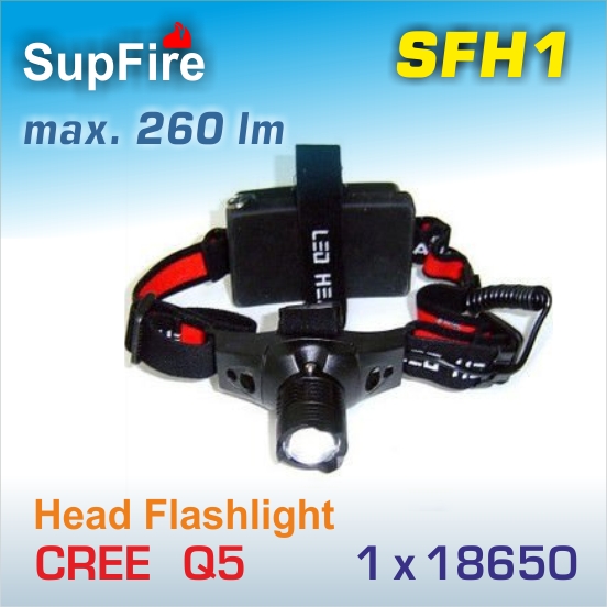 SupFire SFH1 čelovka Q5, 1x18650