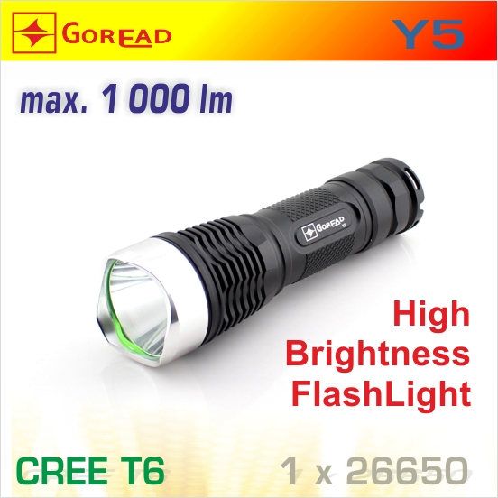 Goread Y5 LED baterka T6, 1x18650/26650