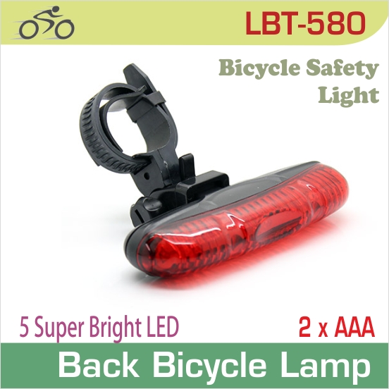 LedbaT LBT-580-L05-01 5xLED / zadné svetlo na bicykel 2xAAA