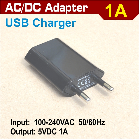 AC/DC  1A adapter - USB port 