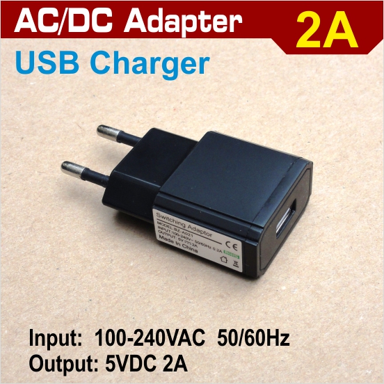 AC/DC  2A adapter - USB port 