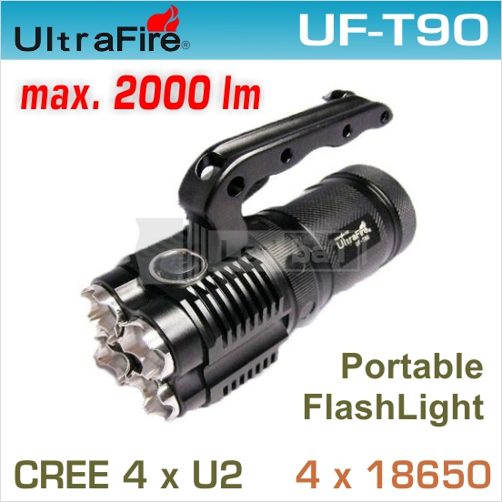UltraFire UF-T90 LED baterka 4xU2, 4x18650