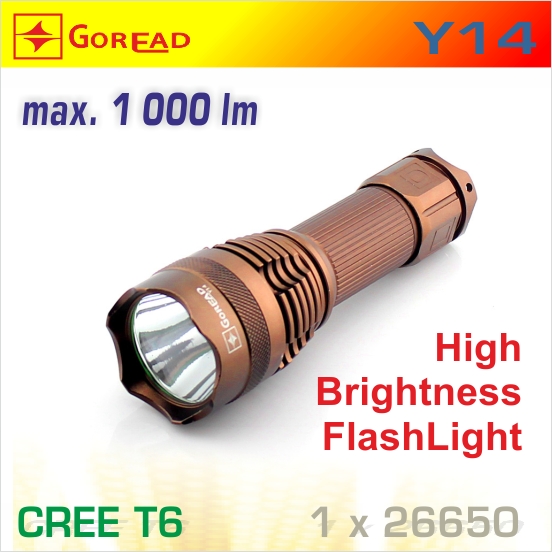 Goread Y14 LED baterka T6, 1x26650/18650