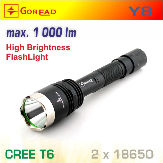 Goread Y8 LED baterka T6, 2x18650