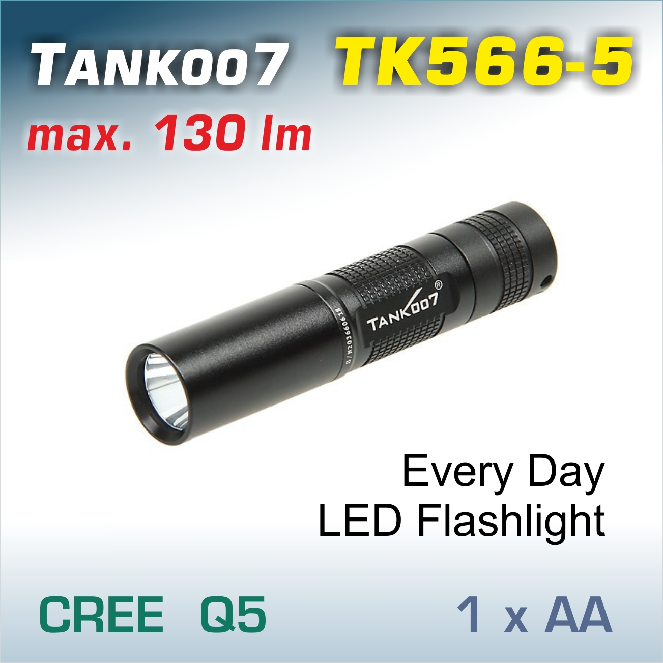 TANK007 TK566-5 LED baterka Q5, 1xAA