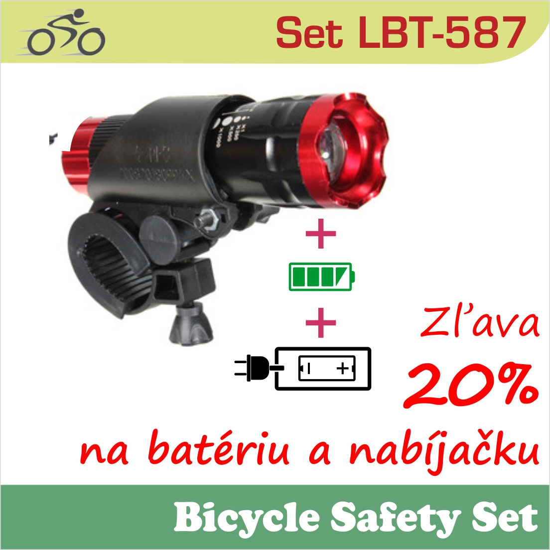 SET LBT587 LED baterka + BAT1826 + nabíjačka