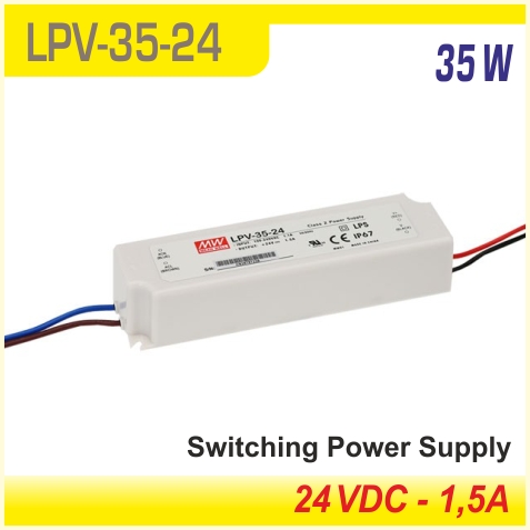LPV-35-24 napájací zdroj 35W 24V/1,5A IP67