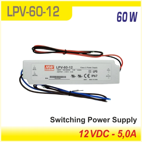 LPV-60-12 napájací zdroj 60W 12V/5,0A IP67
