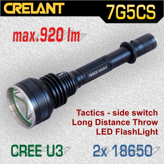 Crelant 7G5CS LED baterka U3, 2x18650 / 4xCR123A