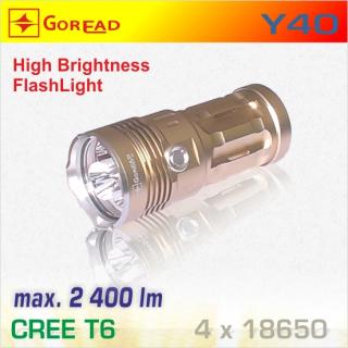 Goread Y40 LED baterka 3x T6 - 4x18650