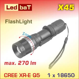 LedbaT LBT-X45 LED baterka Q5 zoom 1x18650