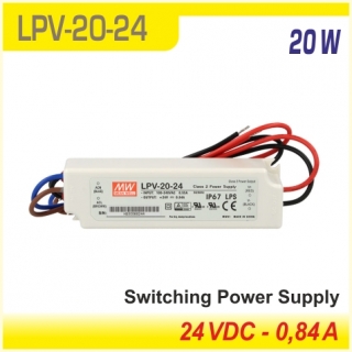 LPV-20-24 napájací zdroj 20W 24V/0,84A IP67