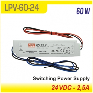 LPV-60-24 napájací zdroj 60W 24V/2,5A IP67