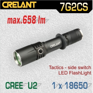 Crelant 7G2CS LED baterka U3, 1x18650 / 2xCR123A